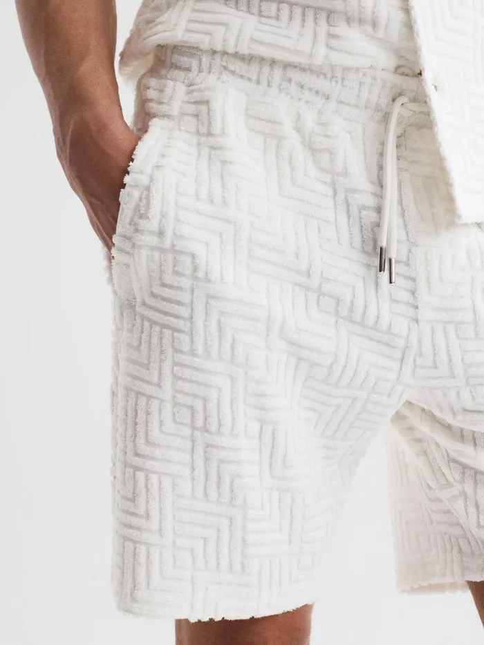 Reiss Shorts Brooklyn Terry Towelling Drawstring Shorts White 8211 Men