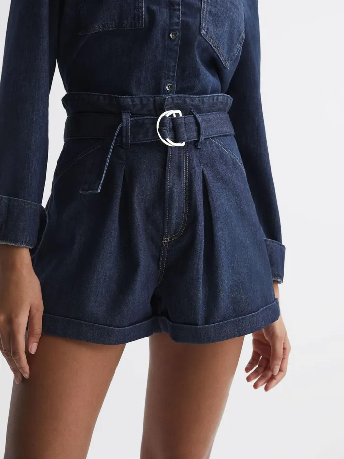 Reiss Shorts Carly Paige High Rise Belted Denim Shorts Baltimore 8211 Women