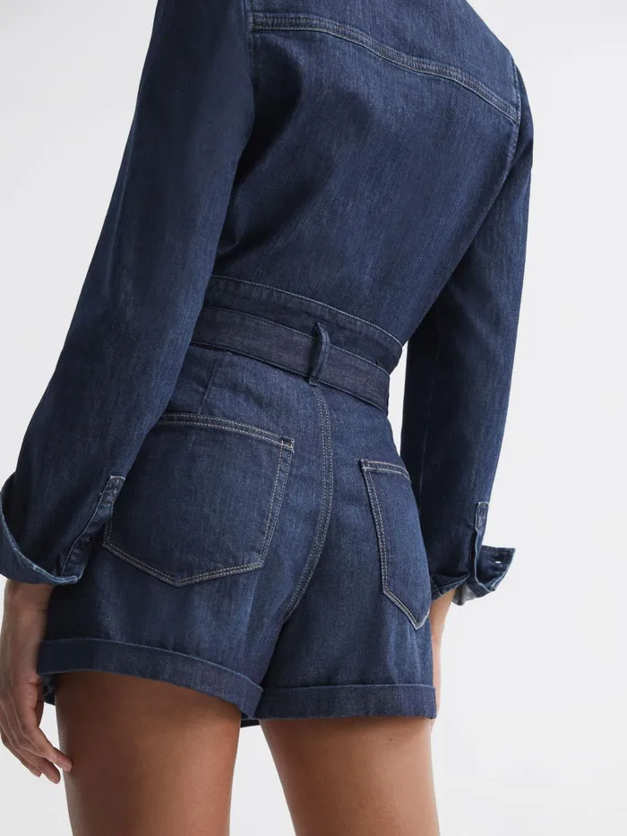Reiss Shorts Carly Paige High Rise Belted Denim Shorts Baltimore 8211 Women