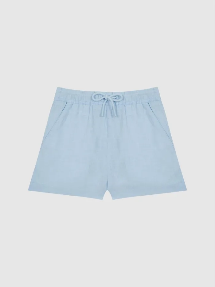 Reiss Shorts Cleo Linen Drawstring Shorts Ice Blue 8211 Children