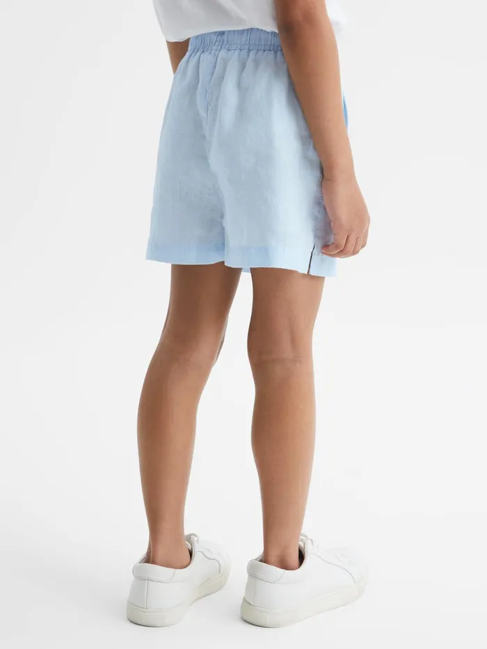 Reiss Shorts Cleo Linen Drawstring Shorts Ice Blue 8211 Children