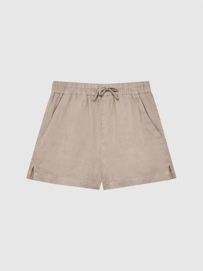 Reiss Shorts Cleo Linen Drawstring Shorts Mink 8211 Children