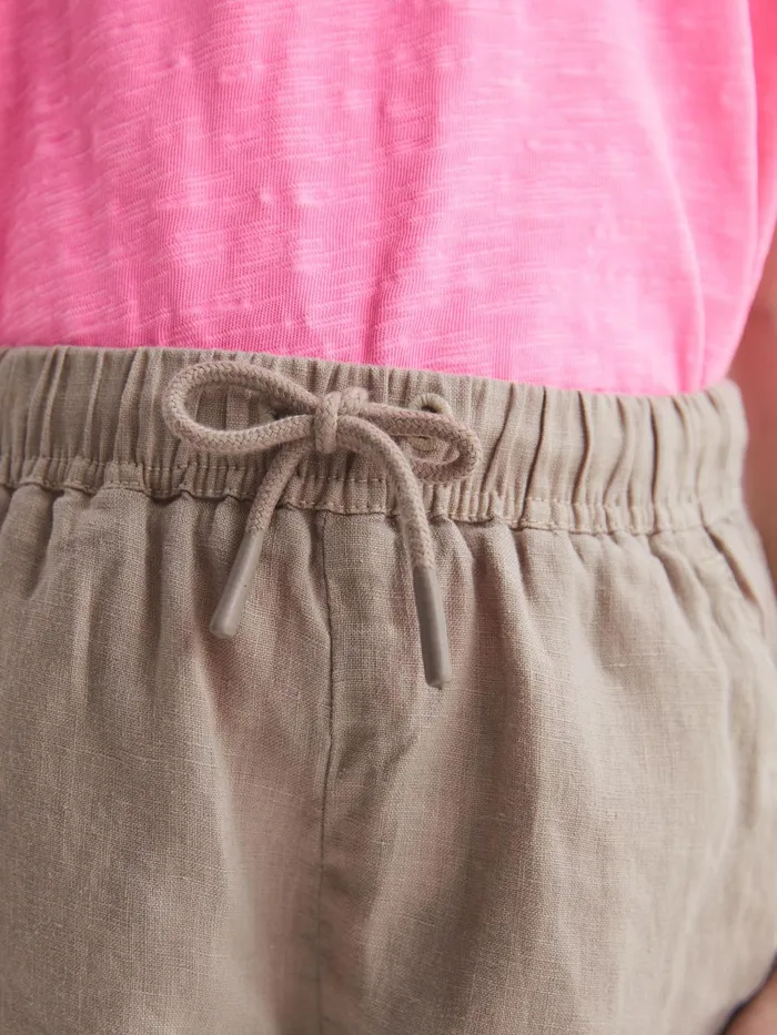 Reiss Shorts Cleo Linen Drawstring Shorts Mink 8211 Children