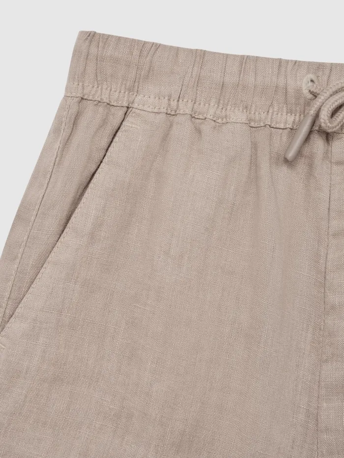 Reiss Shorts Cleo Linen Drawstring Shorts Mink 8211 Children