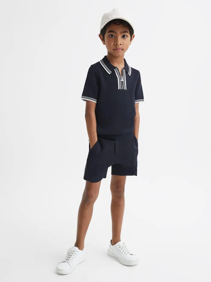 Reiss Shorts Colton Side Stripe Drawstring Shorts Navy 8211 Children