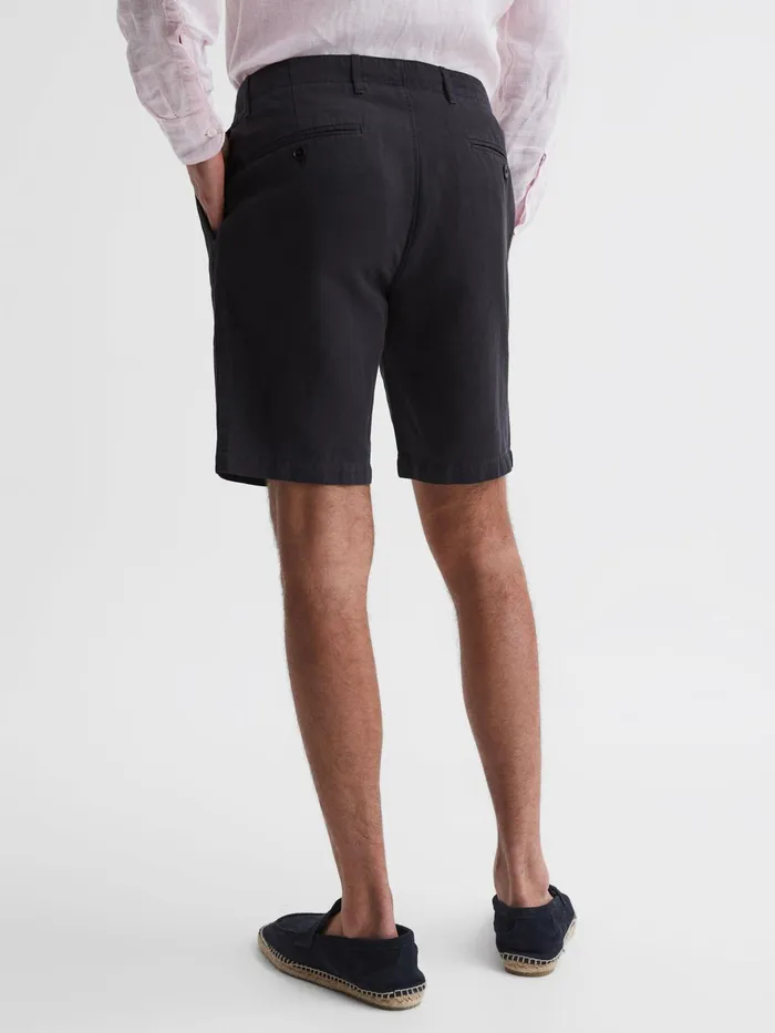 Reiss Shorts Ezra CottonLinen Blend Shorts Navy 8211 Men