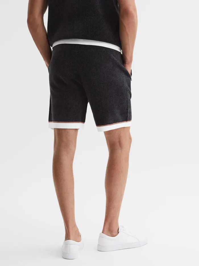 Reiss Shorts Fielder Relaxed Fit Elasticated Chenille Shorts Black 8211 Men