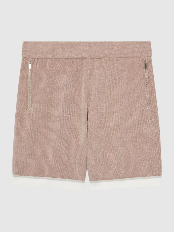 Reiss Shorts Fielder Relaxed Fit Elasticated Chenille Shorts Champagne 8211 Men