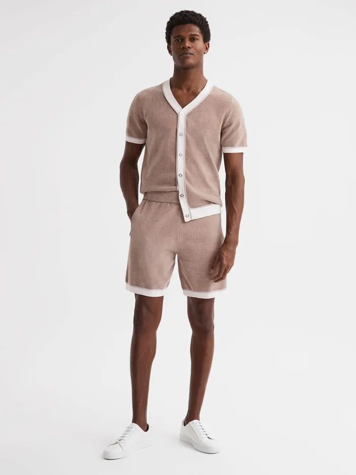 Reiss Shorts Fielder Relaxed Fit Elasticated Chenille Shorts Champagne 8211 Men