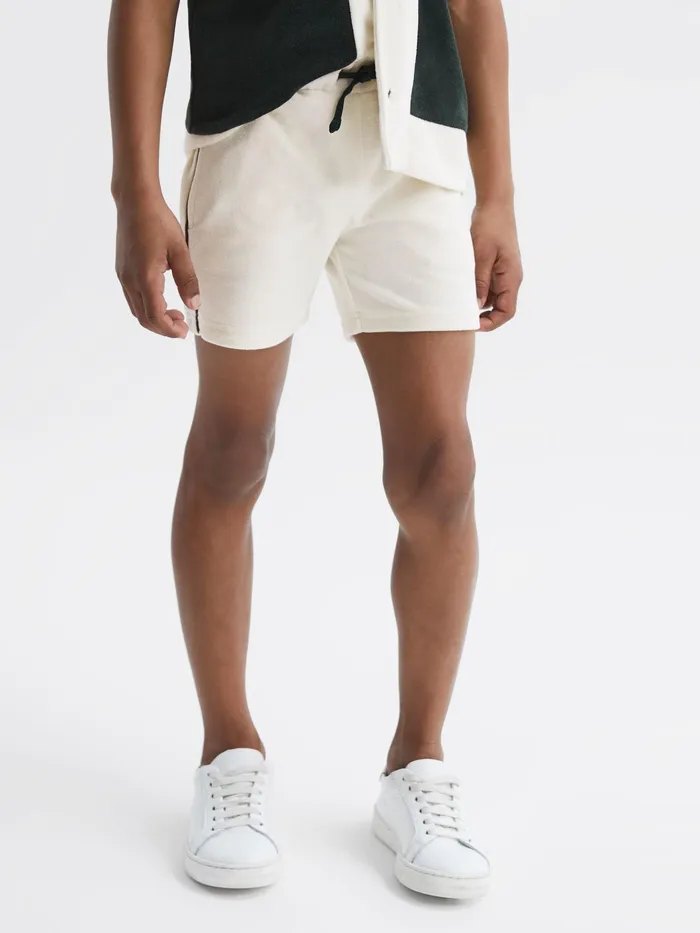 Reiss Shorts Fredericks Towelling Drawstring Shorts Ecru 8211 Children