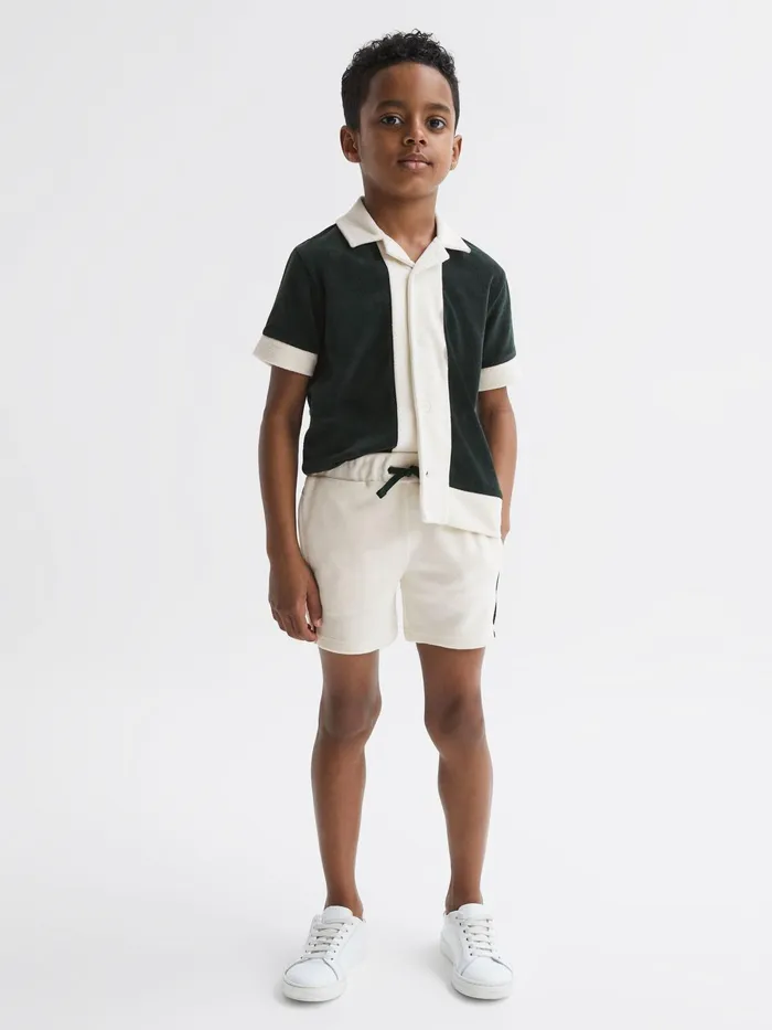 Reiss Shorts Fredericks Towelling Drawstring Shorts Ecru 8211 Children