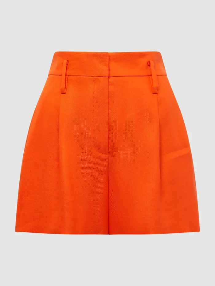 Reiss Shorts Hollie Linen Pleat Front Shorts Orange 8211 Women