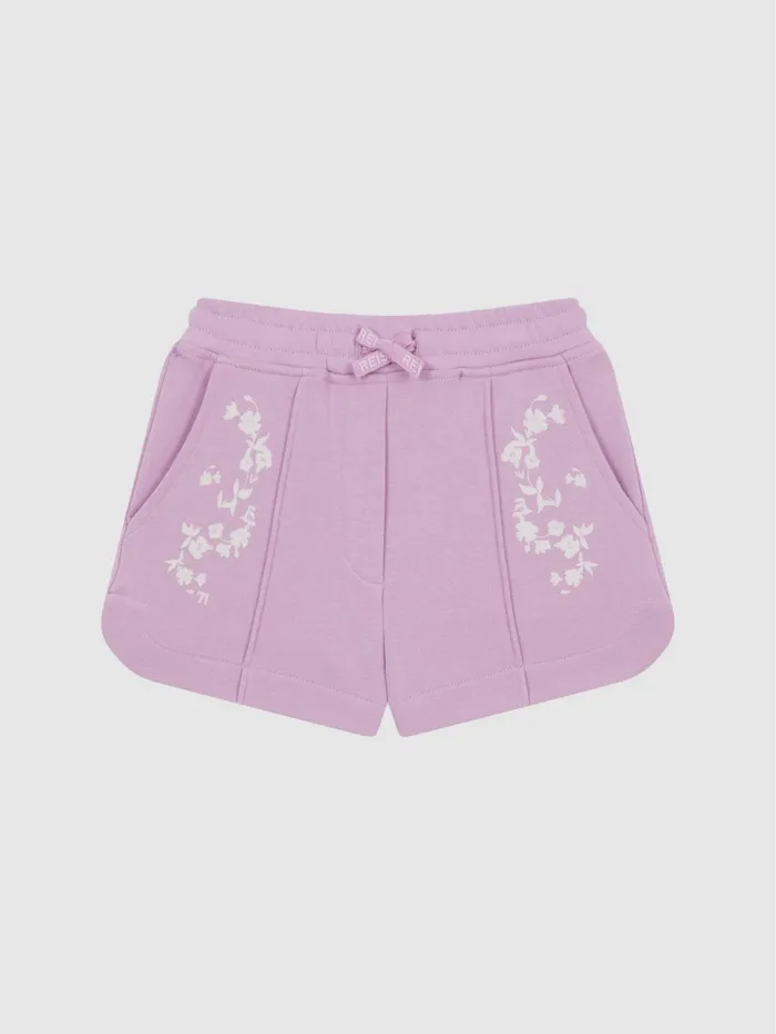 Reiss Shorts Honor Jersey Logo Shorts Lilac 8211 Children
