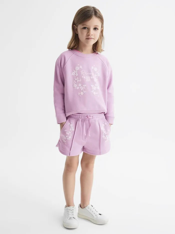 Reiss Shorts Honor Jersey Logo Shorts Lilac 8211 Children