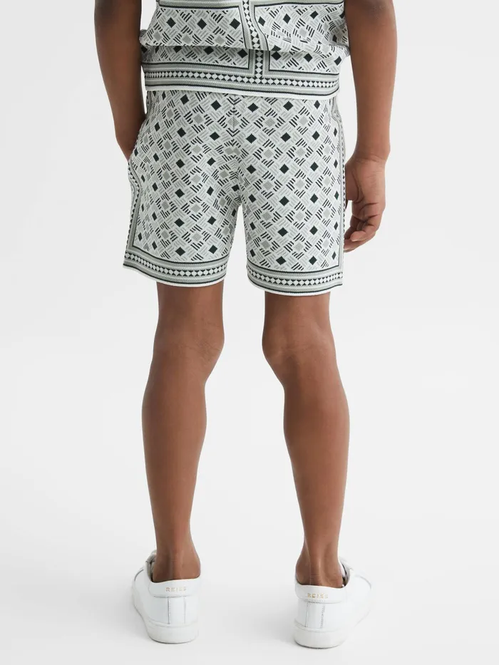 Reiss Shorts Teaser Abstract Printed Drawstring Shorts Sage 8211 Children