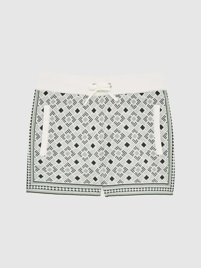 Reiss Shorts Teaser Abstract Printed Drawstring Shorts Sage 8211 Children
