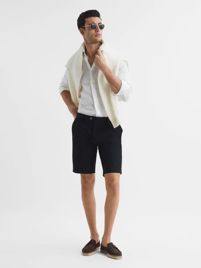 Reiss Shorts Wicket Modern Fit Chino Shorts Black 8211 Men