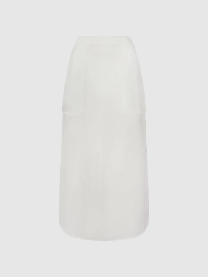 Reiss Skirts Axelle Linen High Rise Skirt White 8211 Women