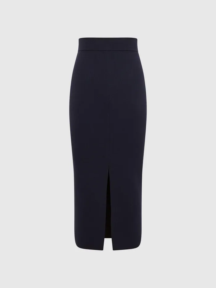 Reiss Skirts Erin Knitted Co Ord Midi Skirt Dark Navy 8211 Women