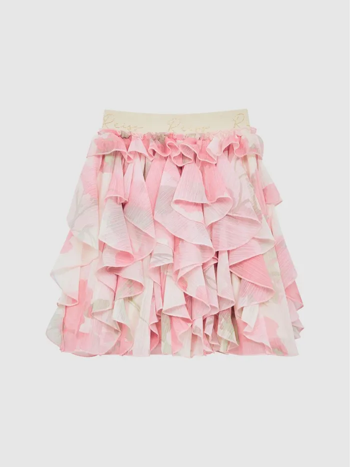 Reiss Skirts Lola Ruffle Tulle Skirt Pink Print 8211 Children