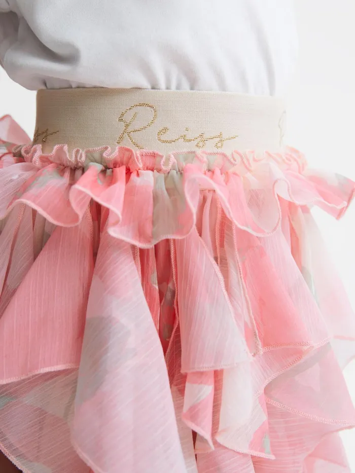 Reiss Skirts Lola Ruffle Tulle Skirt Pink Print 8211 Children