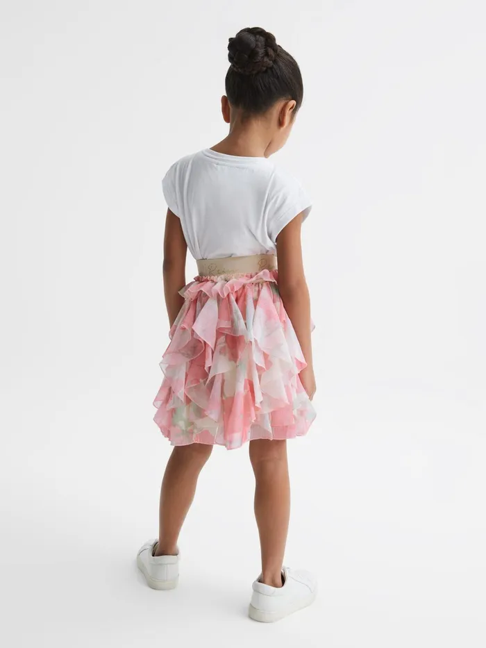 Reiss Skirts Lola Ruffle Tulle Skirt Pink Print 8211 Children