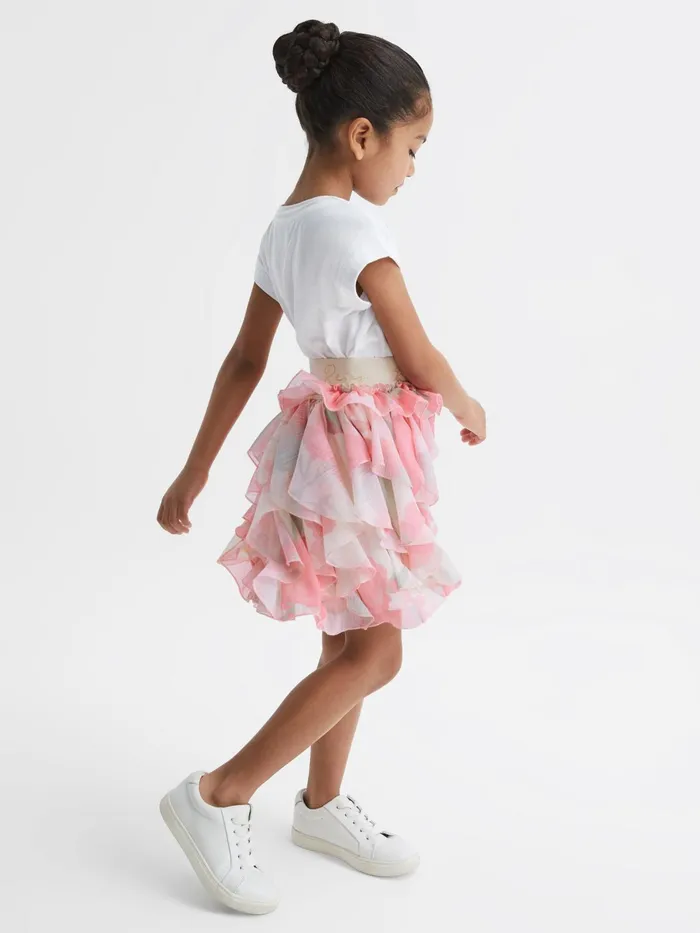 Reiss Skirts Lola Ruffle Tulle Skirt Pink Print 8211 Children