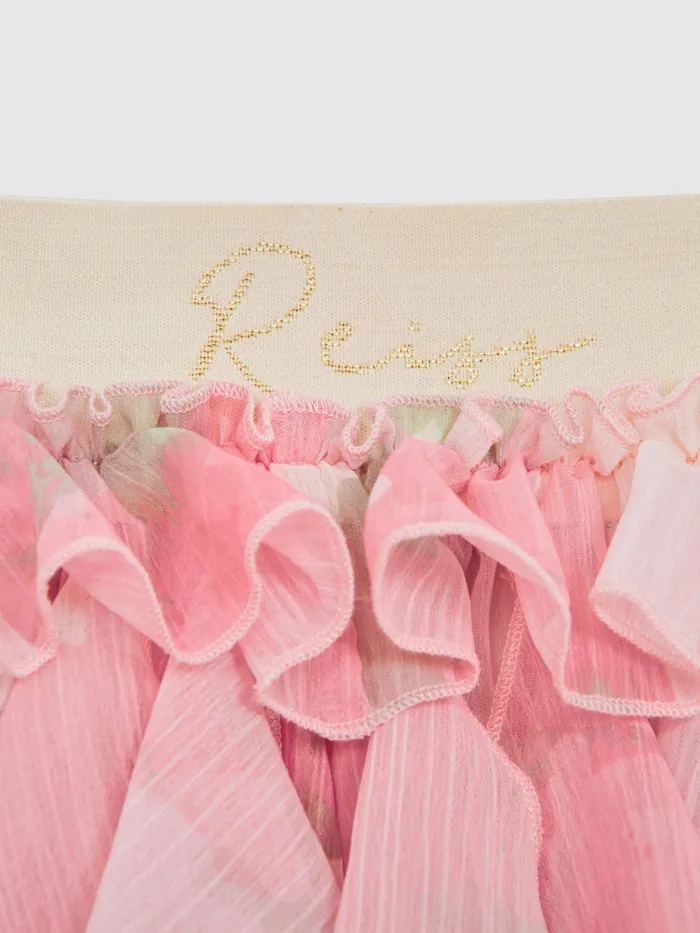 Reiss Skirts Lola Ruffle Tulle Skirt Pink Print 8211 Children