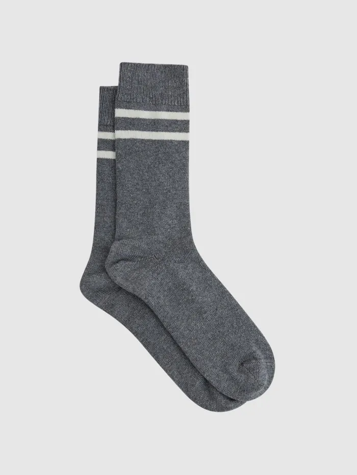 Reiss Socks and Underwear Alcott Sporty Wool Blend Socks Grey Melange 8211 Men