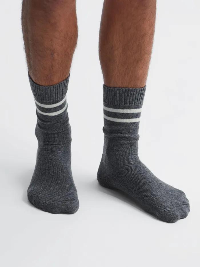 Reiss Socks and Underwear Alcott Sporty Wool Blend Socks Grey Melange 8211 Men