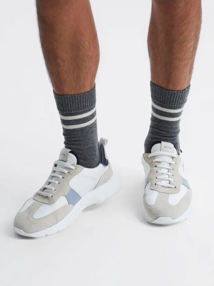 Reiss Socks and Underwear Alcott Sporty Wool Blend Socks Grey Melange 8211 Men