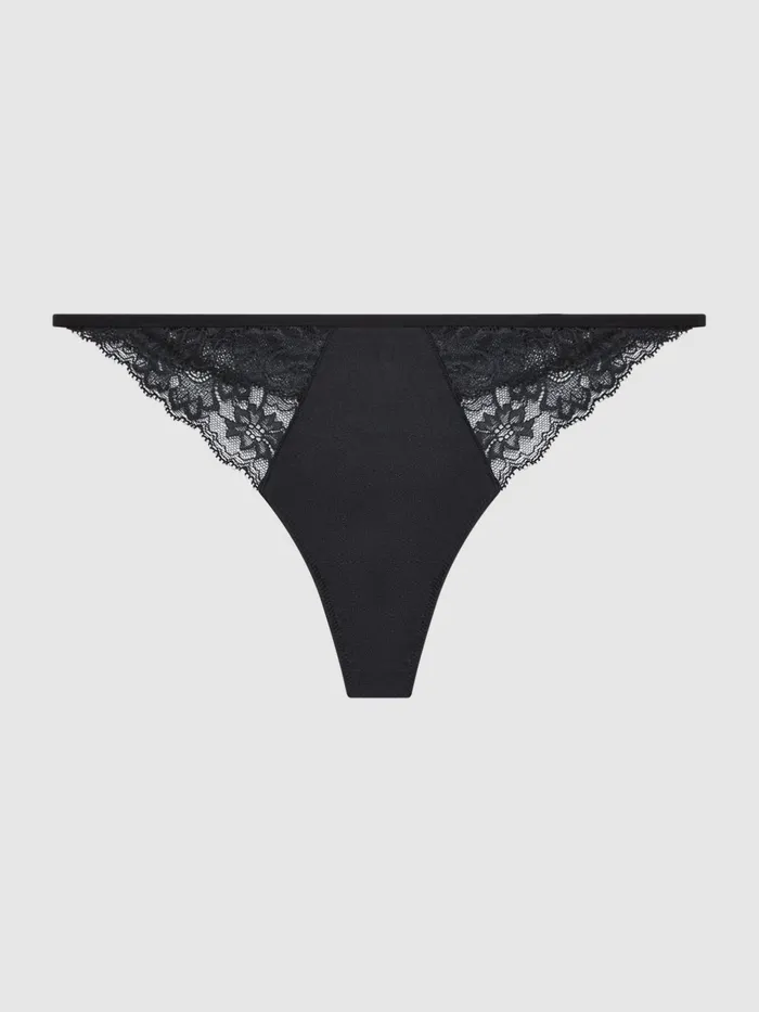Reiss Socks and Underwear Calvin Klein Underwear Lace Thong Black 8211 Women