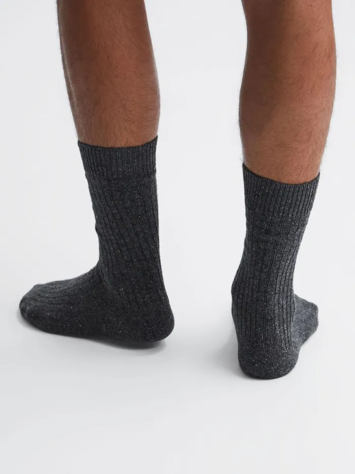 Reiss Socks and Underwear Coen Speckled Hiking Socks Charcoal 8211 Men