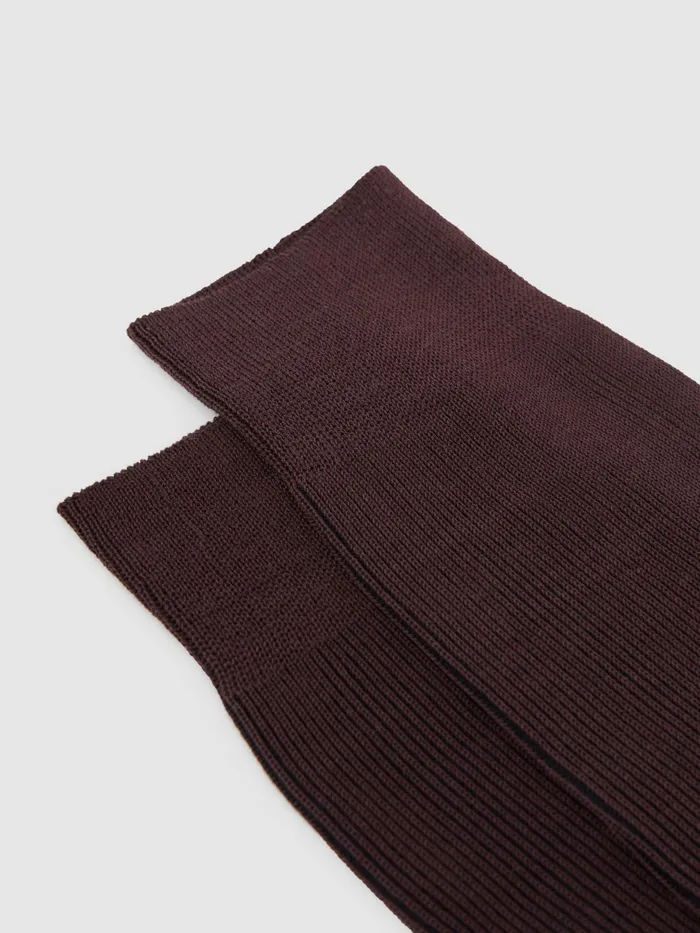 Reiss Socks and Underwear Cory Two Tone Cotton Socks Bordeaux 8211 Men