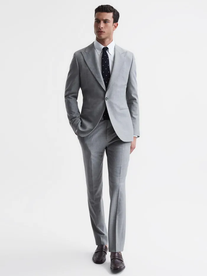 Reiss Suits and Tailoring Arrow Slim Fit Wool Blend Trousers Soft Grey 8211 Men