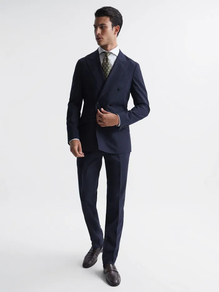 Reiss Suits and Tailoring Broadgate Prince Of Wales Check Mixer Trousers Blue 8211 Men