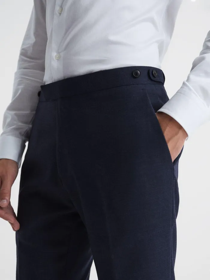 Reiss Suits and Tailoring Broadgate Prince Of Wales Check Mixer Trousers Blue 8211 Men