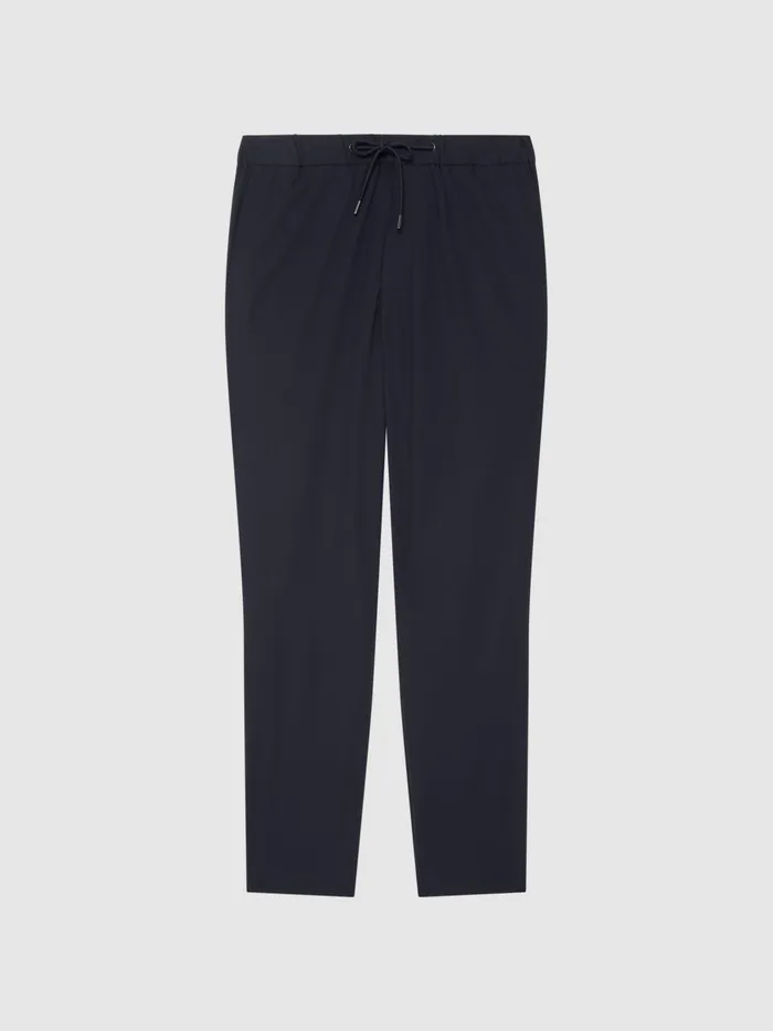 Reiss Suits and Tailoring Flip Slim Fit Drawstring Waistband Trousers Navy 8211 Men