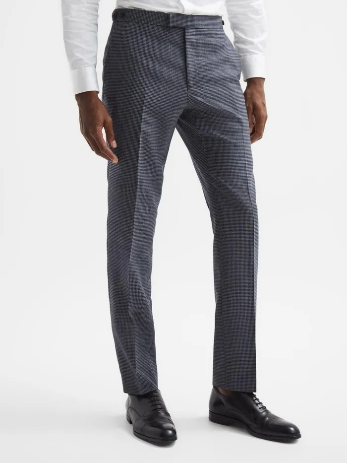 Reiss Suits and Tailoring Leadenhall Slim Fit Dogtooth Trousers Navy 8211 Men Reiss Suits and Tailoring Leadenhall Slim Fit Dogtooth Trousers Navy 8211 Men