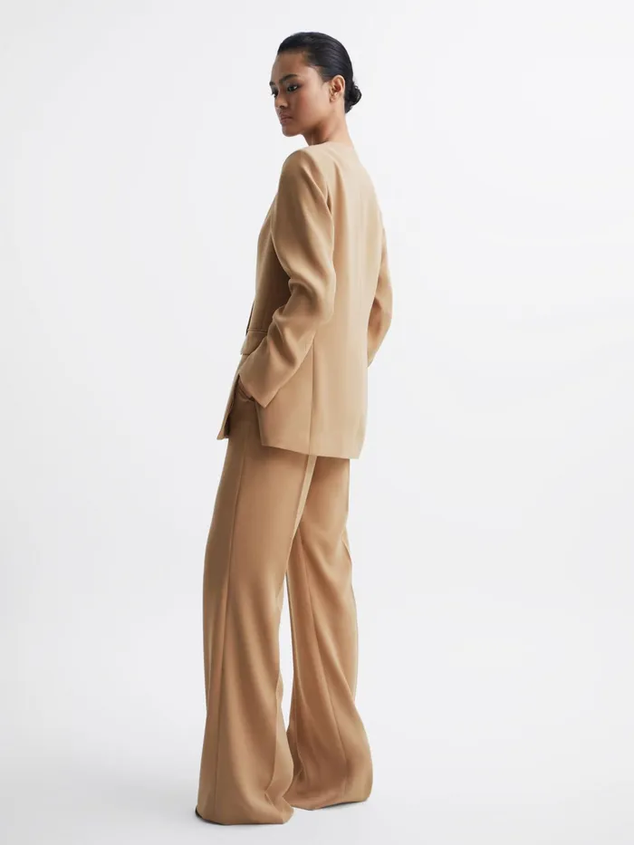 Reiss Suits and Tailoring Margeaux Collarless DoubleBreasted Blazer Black 8211 Women