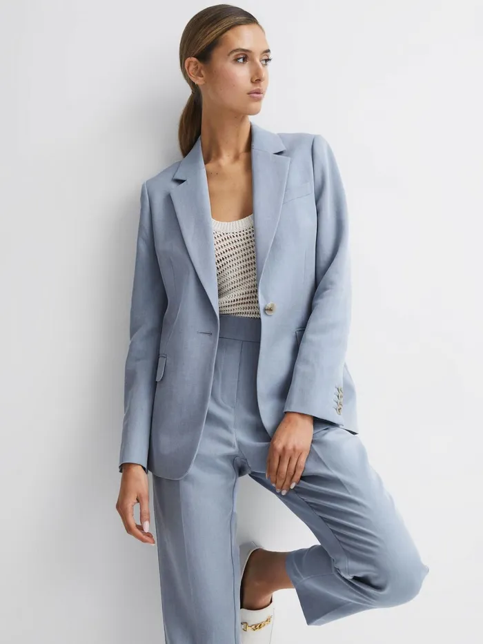 Reiss Suits and Tailoring Shae Single Breasted Tailored Blazer Pale Blue 8211 Women Reiss Suits and Tailoring Shae Single Breasted Tailored Blazer Pale Blue 8211 Women