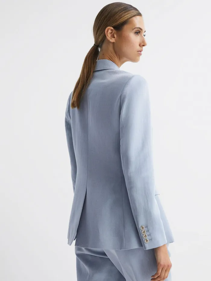 Reiss Suits and Tailoring Shae Single Breasted Tailored Blazer Pale Blue 8211 Women