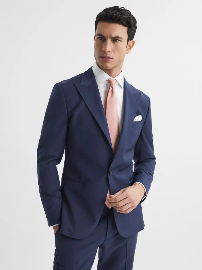 Reiss Suits and Tailoring Wish Slim Fit Single Breasted Wool Blend Blazer Bright Blue 8211 Men Reiss Suits and Tailoring Wish Slim Fit Single Breasted Wool Blend Blazer Bright Blue 8211 Men