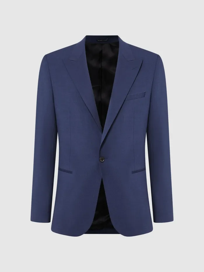 Reiss Suits and Tailoring Wish Slim Fit Single Breasted Wool Blend Blazer Bright Blue 8211 Men