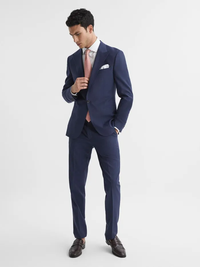 Reiss Suits and Tailoring Wish Slim Fit Single Breasted Wool Blend Blazer Bright Blue 8211 Men