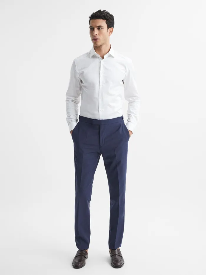 Reiss Suits and Tailoring Wish Slim Fit Wool Blend Trousers Bright Blue 8211 Men