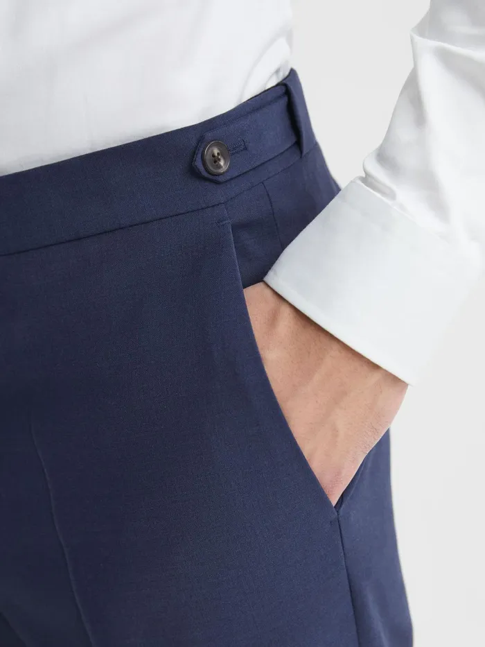 Reiss Suits and Tailoring Wish Slim Fit Wool Blend Trousers Bright Blue 8211 Men
