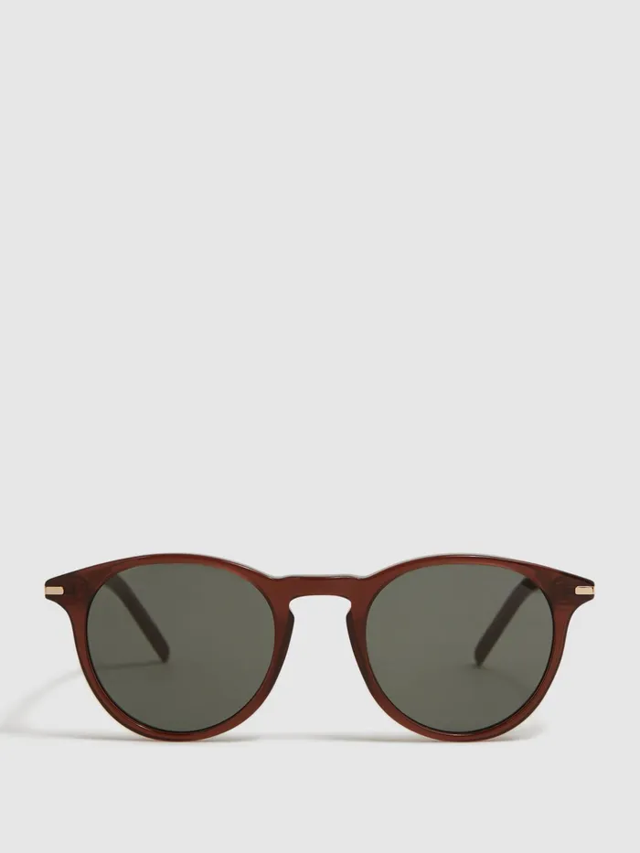 Reiss Sunglasses Caylen Paige Round Acetate Frame Sunglasses Brown 8211 Men