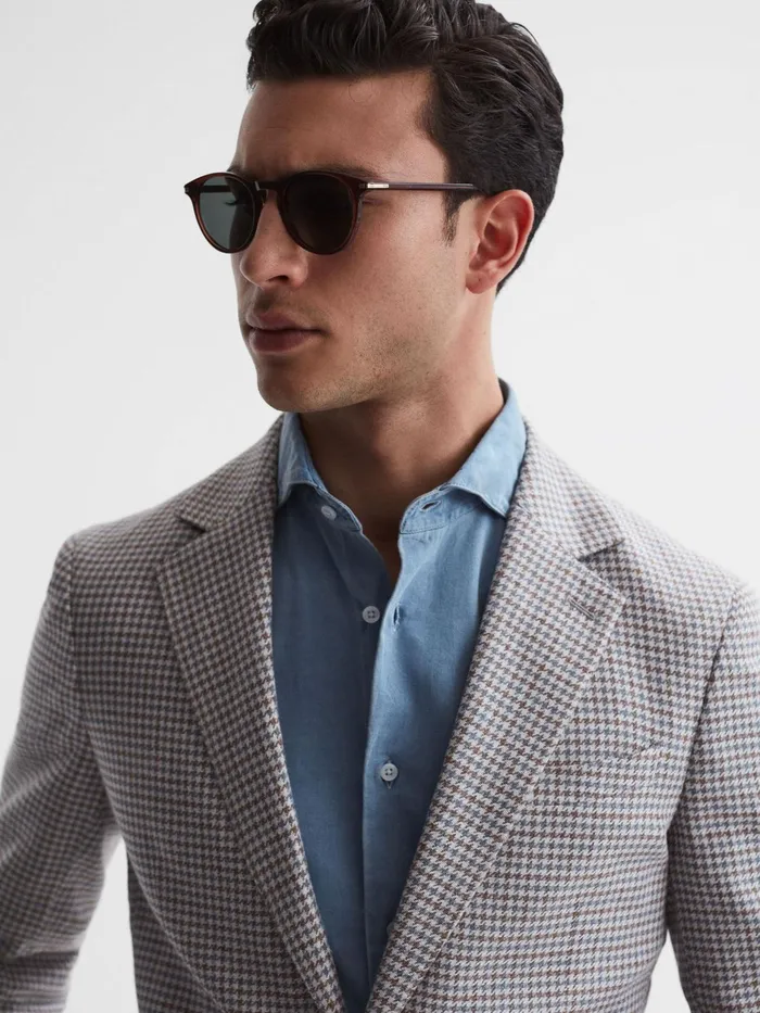 Reiss Sunglasses Caylen Paige Round Acetate Frame Sunglasses Brown 8211 Men