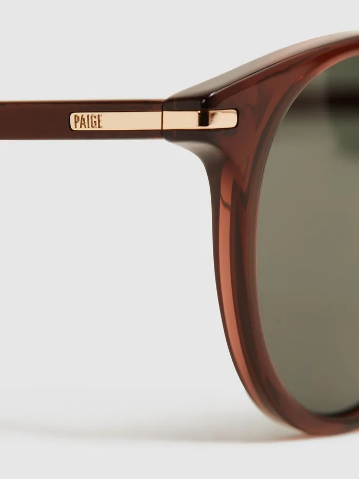 Reiss Sunglasses Caylen Paige Round Acetate Frame Sunglasses Brown 8211 Men